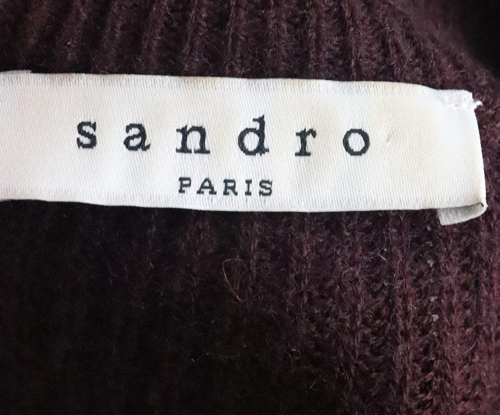 Sandro Plum Wool Sweater w/ Lace Trim sz 6 - Michael's Consignment NYC