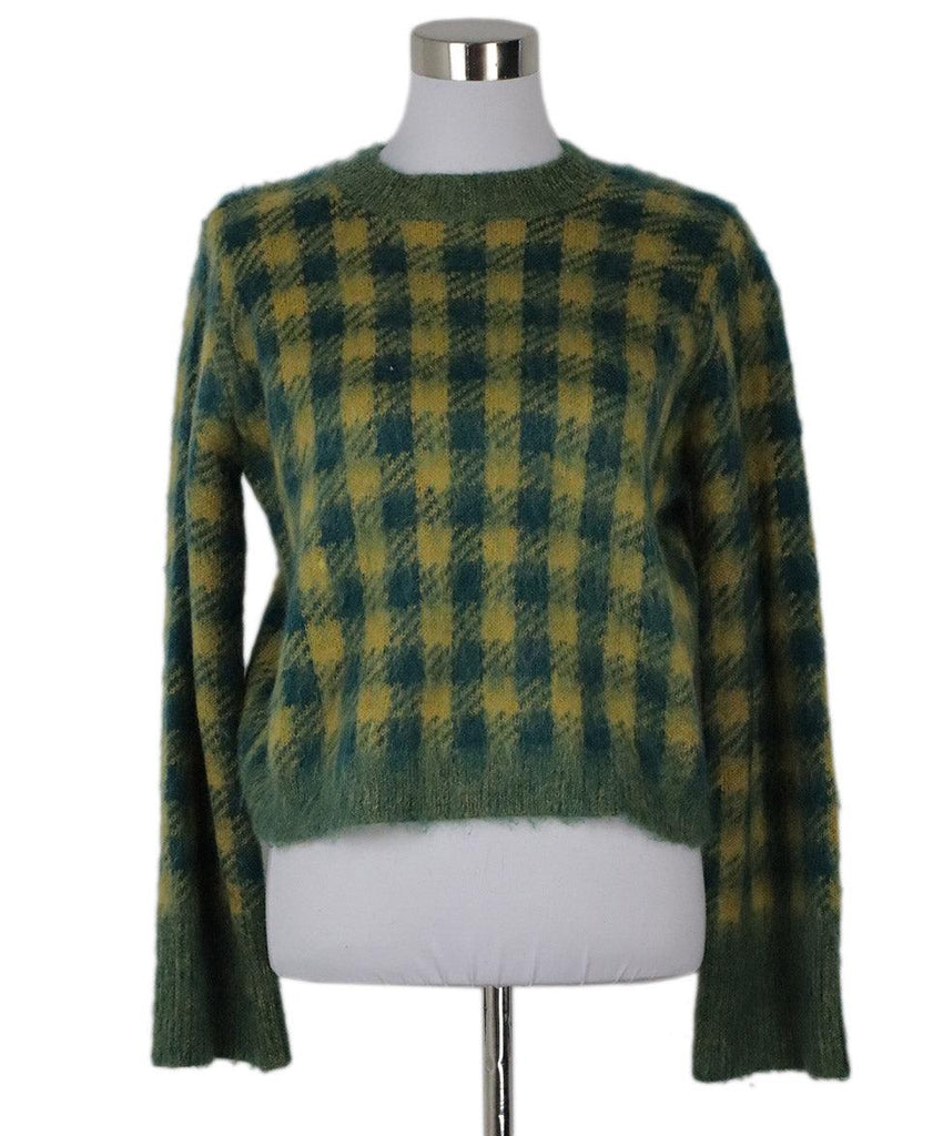 Sea Green Houndstooth Mohair Sweater sz 2 - Michael's Consignment NYC