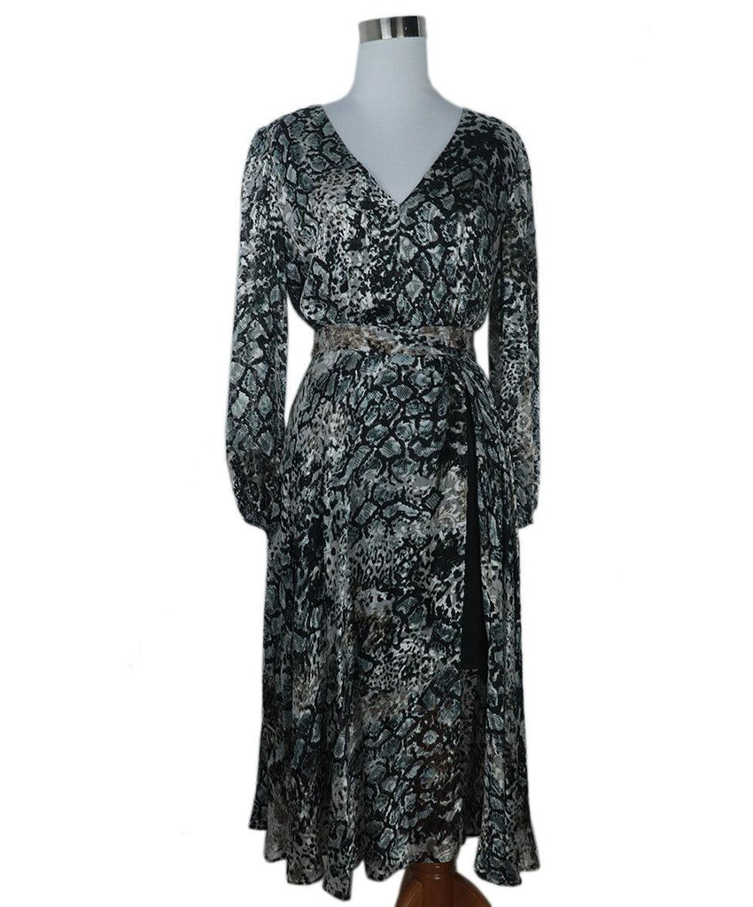 Self-portrait Grey & Peach Floral Applique Dress sz 6 - Michael's Consignment NYC