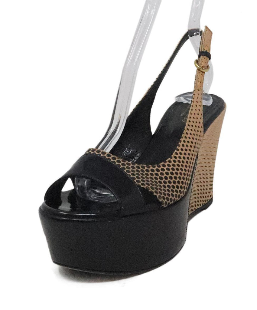 Sergio Rossi Black & Tan Print Platforms sz 7.5 - Michael's Consignment NYC
