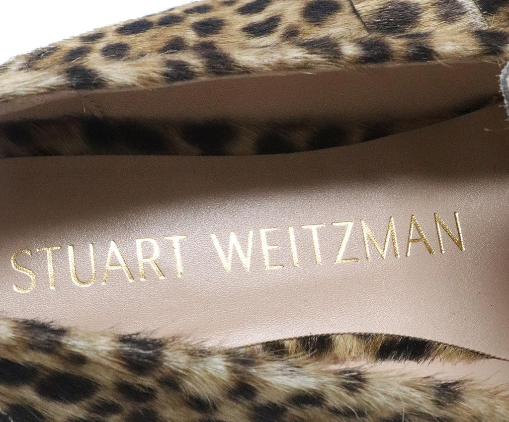Stuart Weitzman Brown Leopard Print Fur Flats Sz US 9.5 - Michael's Consignment NYC