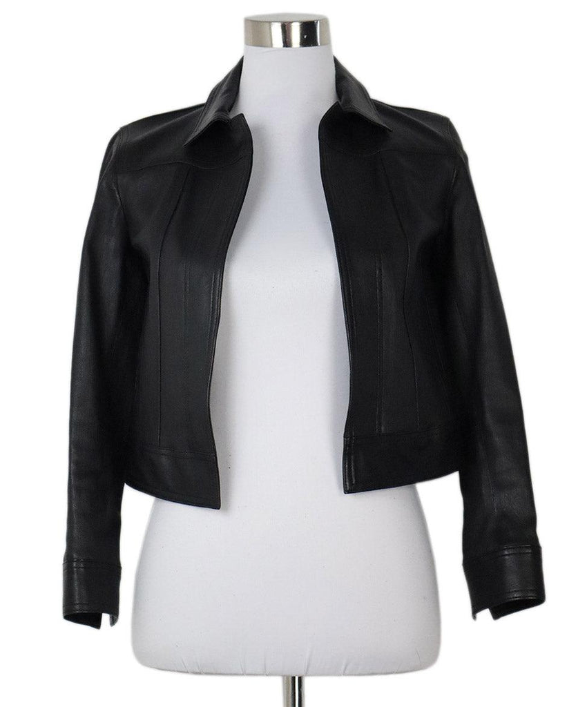 Theory Black Leather Jacket sz 0 - Michael's Consignment NYC