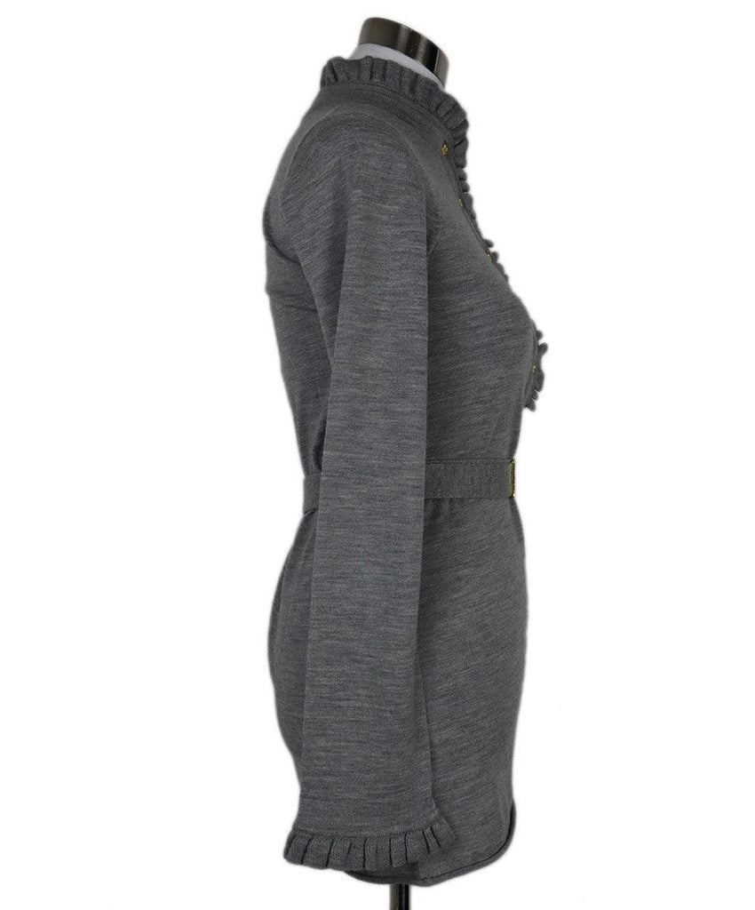 Tory Burch Grey Wool Ruffle Trim Sweater sz 4 - Michael's Consignment NYC