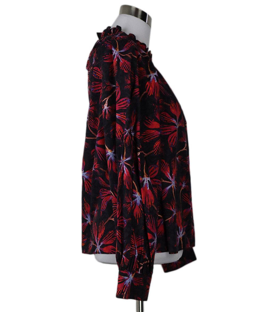 Ulla Johnson Black & Fuchsia Print Blouse sz 6 - Michael's Consignment NYC