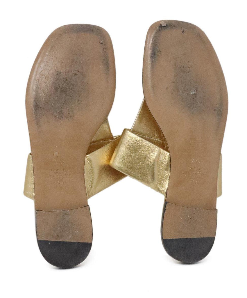 Valentino Gold Leather Sandals sz 7.5 - Michael's Consignment NYC