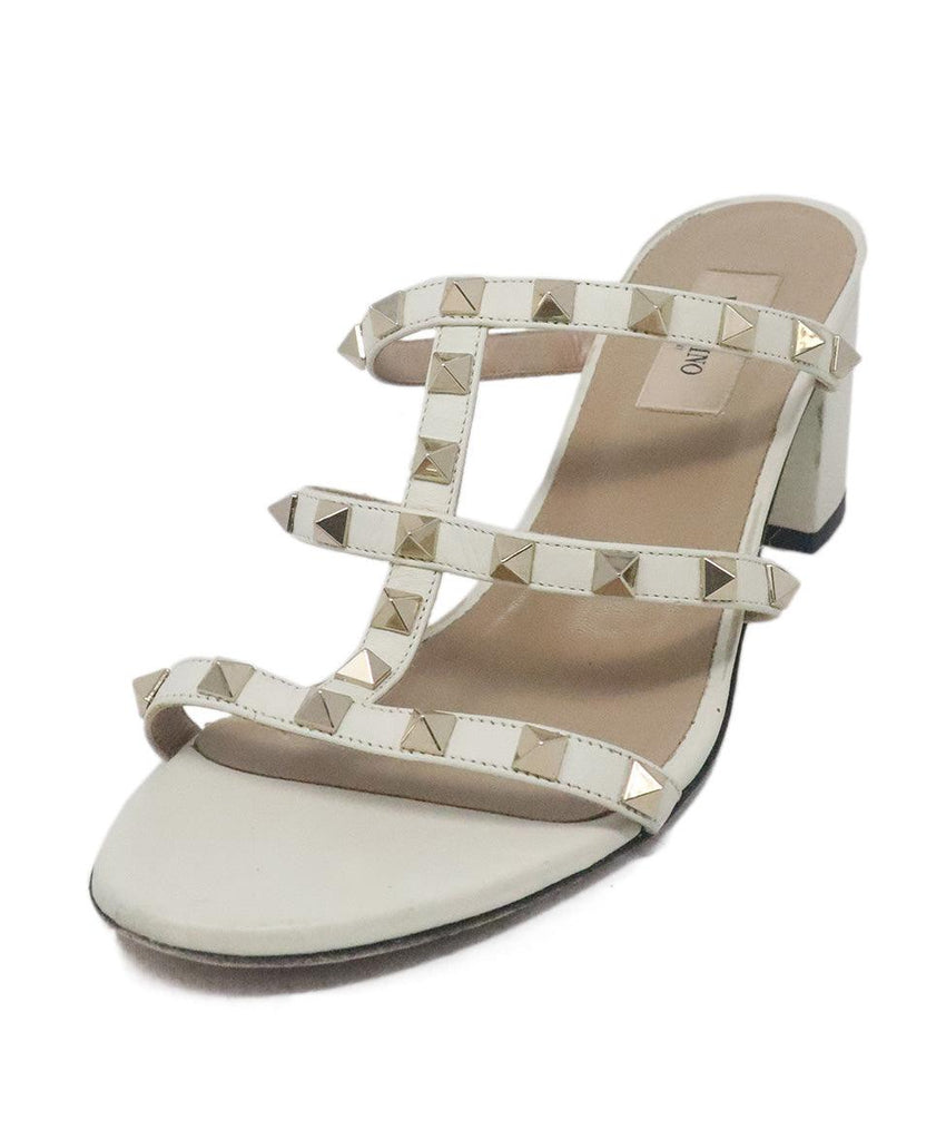 Valentino White Leather Studded Sandals sz 9 - Michael's Consignment NYC