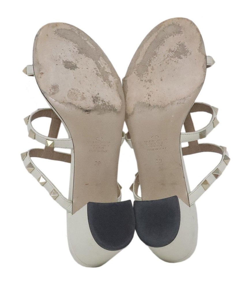 Valentino White Leather Studded Sandals sz 9 - Michael's Consignment NYC