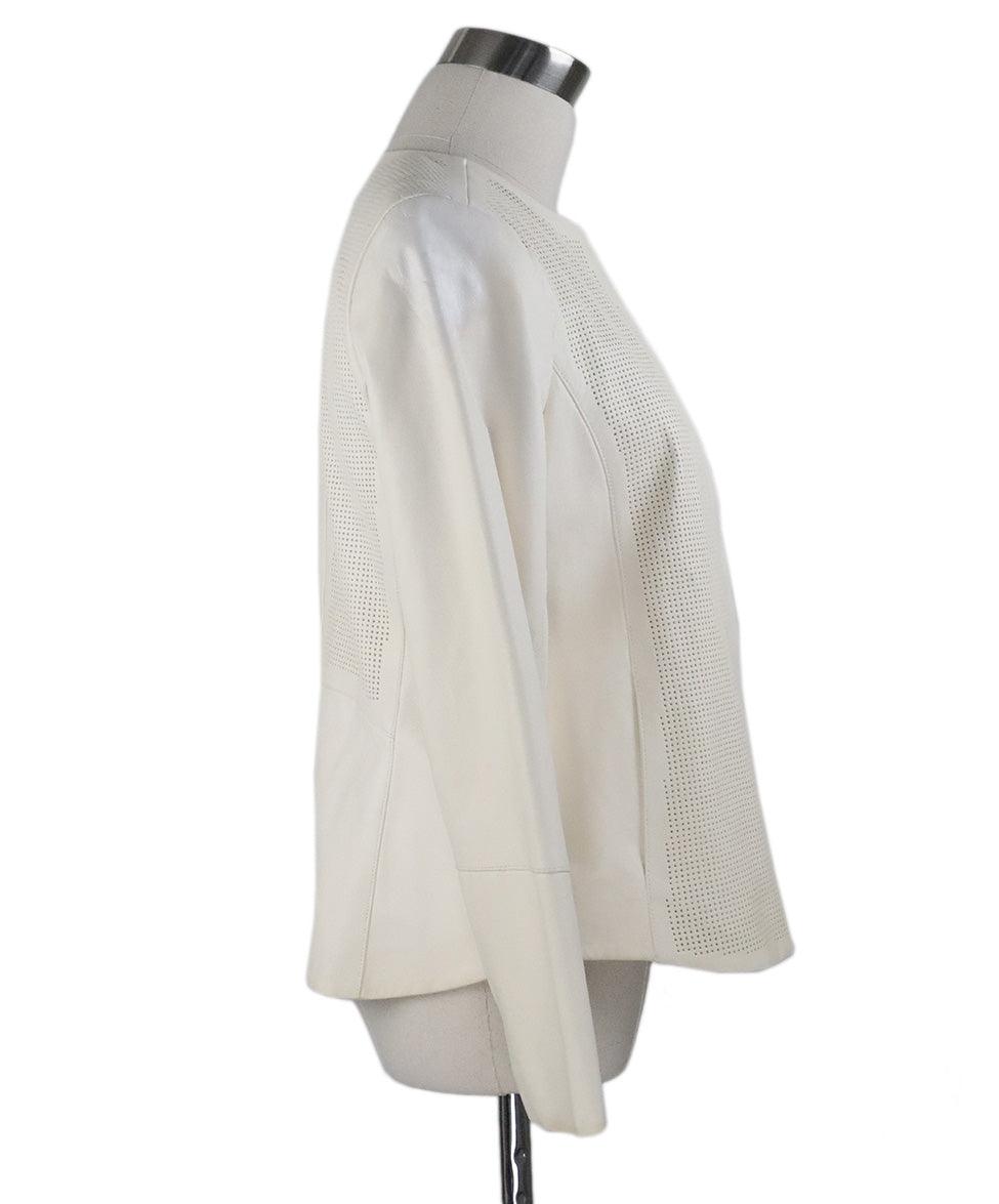 Vince white leather best sale jacket