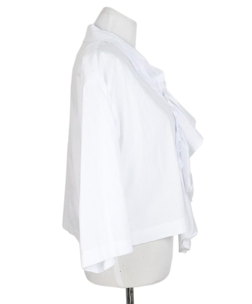 White Ruffle Cotton Top sz 4 - Michael's Consignment NYC